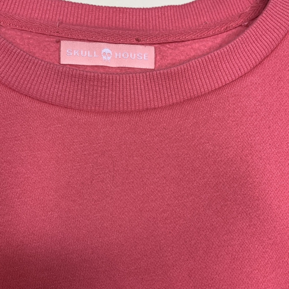 Skull House | Pretty Pink Oversized Sweatshirt ALTERNATIVE BARBIE CORE OS Crop - Picture 4 of 10